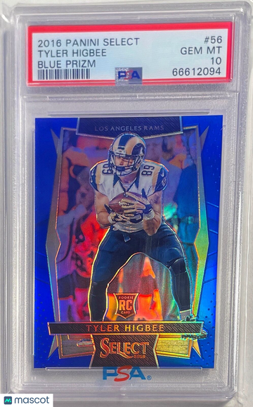 2016 Panini Select Tyler Higbee #56 Blue Prizm PSA 10