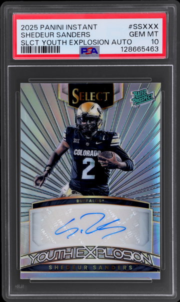 2025 Panini Instant Shedeur Sanders Select Youth Explosion Autograph PSA 10