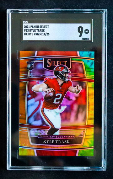 2021 Panini Select - Kyle Trask - Rookie Concourse Level Tie Dye Prizm /25 SGC 9 Mint