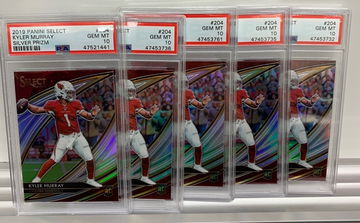 Lot of (5) 2019 Select Kyler Murray Silver Prizm #204 Field Level PSA 10