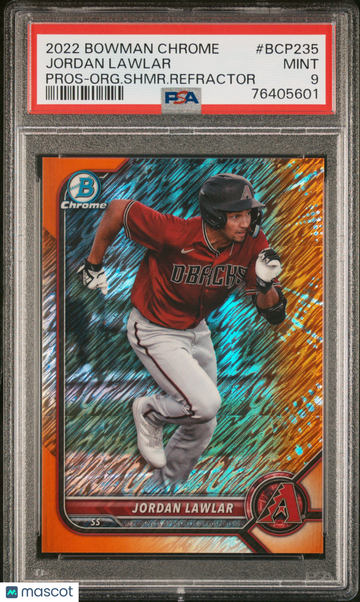 2022 Bowman Chrome Pros Jordan Lawlar #BCP235 Org. Shmr. Refractor /25 PSA 9