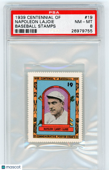 1939 Centennial Of Baseball Stamps Napoleon Lajoie #19 PSA 8