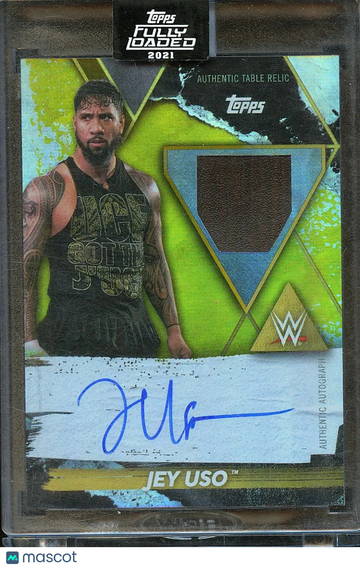 Jey Uso 2021 Topps WWE Fully Loaded Autograph Authentic Table Relic Auto /75 SmackDown