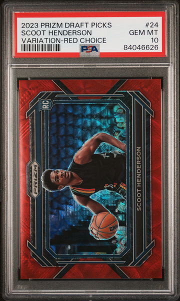 2023 PANINI SCOOT HENDERSON DRAFT PICKS VARIATION /88 RED CHOICE #24 PSA 10