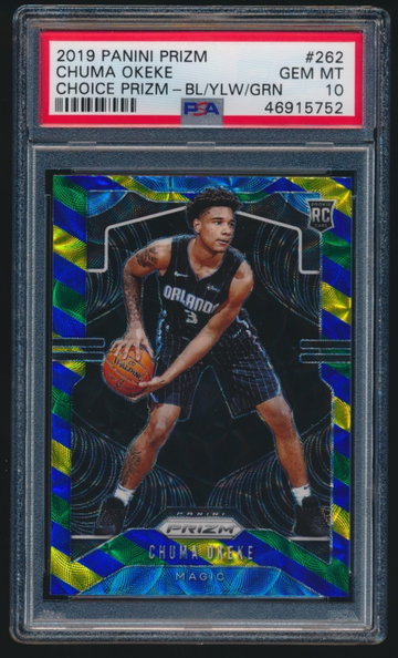 Chuma Okeke Blue Yellow Green Prizm PSA 10 
