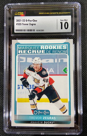 2021-22 O-Pee-Chee Marquee ROOKIE Trevor Zegras CSG 10 GEM MINT Low POP!