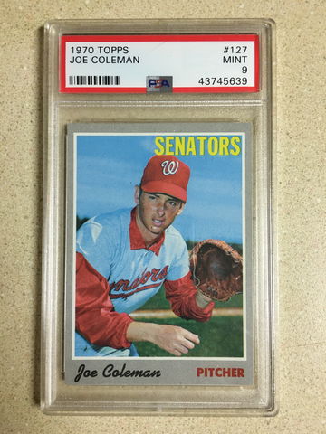 1970 Topps #127 Joe Coleman PSA 9 MINT SENATORS 