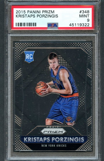 2015 Prizm KRISTAPS PORZINGIS RC #348 PSA 9