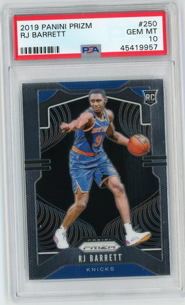 RJ Barrett Prizm Rookie PSA 10