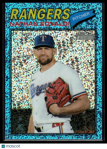 2026 Topps Heritage Nathan Eovaldi #40 Chrome Light Blue Sparkle Refractors