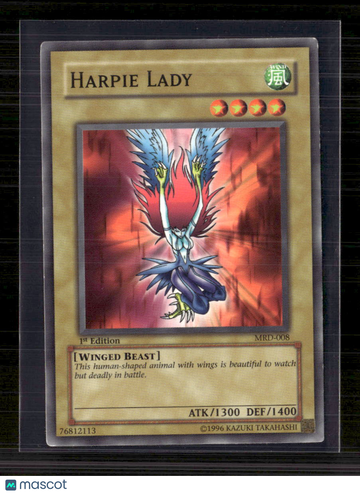 Yu-Gi-Oh! Harpie Lady (Original Artwork) Metal Raiders Com MRD-008 1st Edition