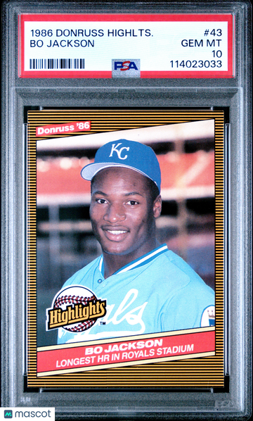 1986 Donruss Highlights Bo Jackson #43 PSA 10