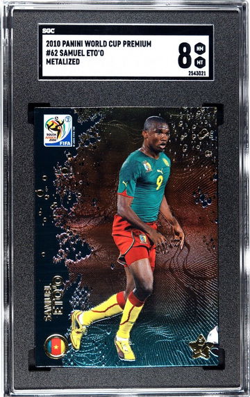 Samuel Eto’o 2010 Panini World Cup Cameroun Premium #62 Metalized SGC 8 Barcelona