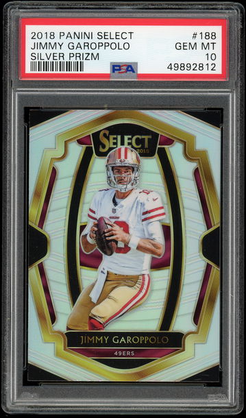 2018 Select #188 Jimmy Garoppolo Silver Prizm PSA 10