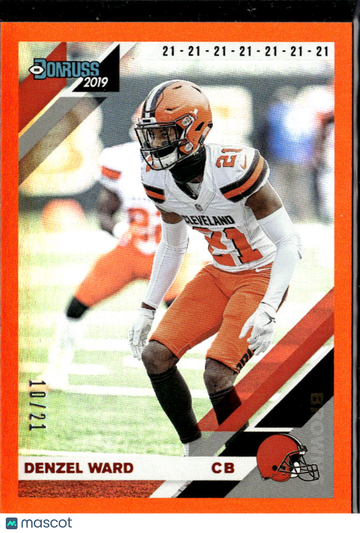 Denzel Ward 2019 Donruss Orange /21 Cleveland Browns