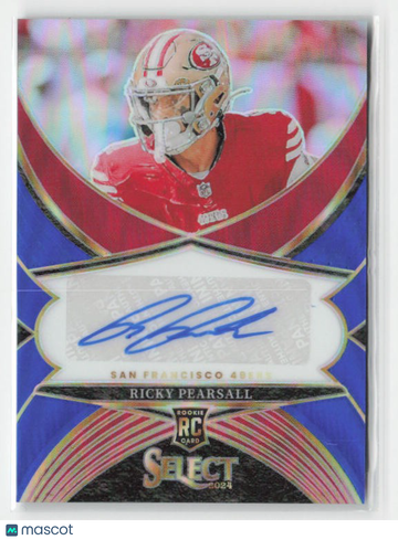 2024 Panini Select Ricky Pearsall #SSP-RPL Select Signatures Blue Prizm /99 SN AU
