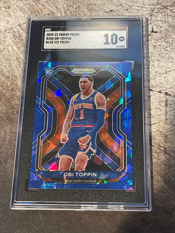 2020-21 Prizm Obi Toppin Blue Cracked Ice /125 SGC 10