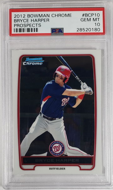2012 Bowman Chrome Prospects Bryce Harper Rookie Card PSA 10 Gem-Mint