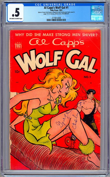 AL CAPP’S WOLF GAL #1 CGC 0.5 GA PRE-CODE RISQUE COVER LIL ABNER TOBY PRESS 1951