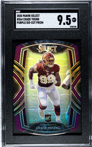 2020 Panini Select #246 Chase Young Purple Die Cut SGC 9.5