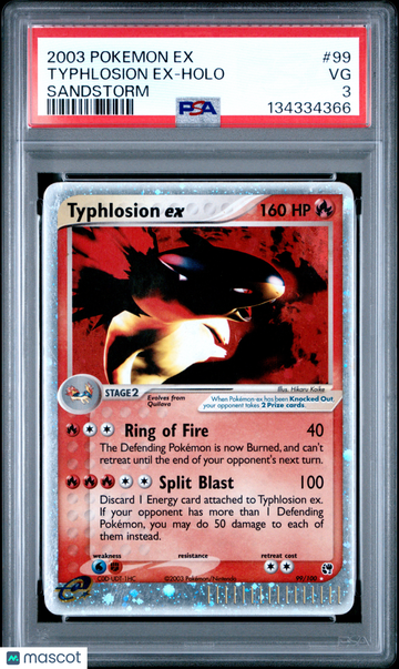 2003 Pokemon EX Sandstorm Typhlosion EX Holo Sandstorm PSA 3 #99