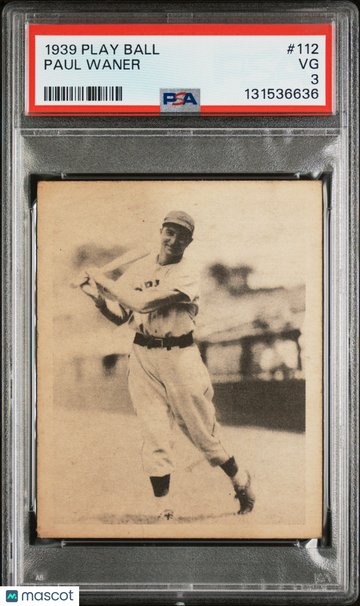 1939 Play Ball Paul Waner #112 PSA 3