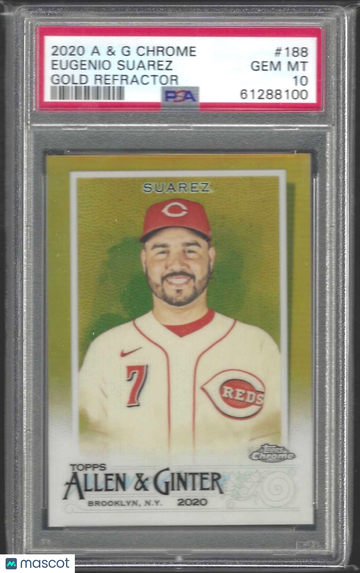 2020 Topps Allen & Ginter Chrome Eugenio Suarez #188 Gold Refractor PSA 10