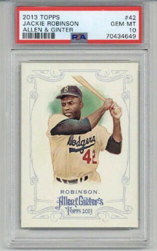2013 TOPPS ALLEN & GINTER #42 JACKIE ROBINSON CARD DODGERS PSA 10 LOW POP