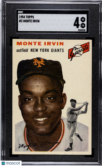 1954 Topps Monte Irvin #3 SGC 4