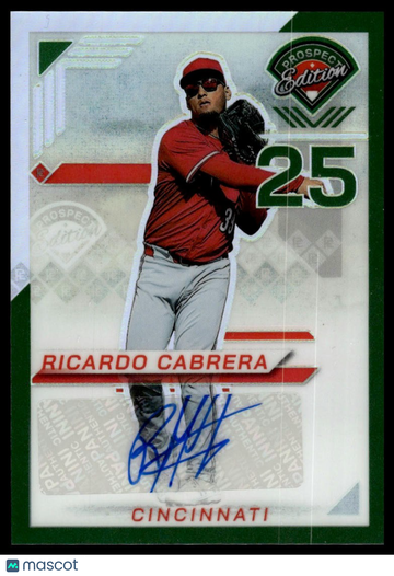 2025 Panini Prospect Edition Ricardo Cabrera #195 Holo Prospect Ticket Signatures - Green AU