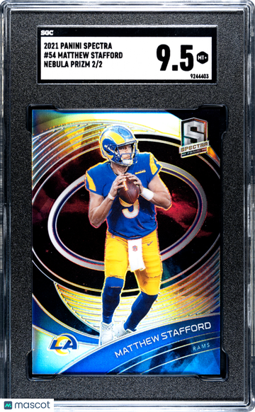 2021 Panini Spectra Matthew Stafford #54 Nebula Prizm SGC 9.5