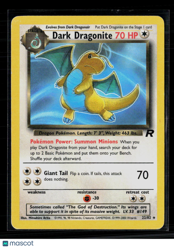 2000 Team Rocket Dark Dragonite Rare #22/82
