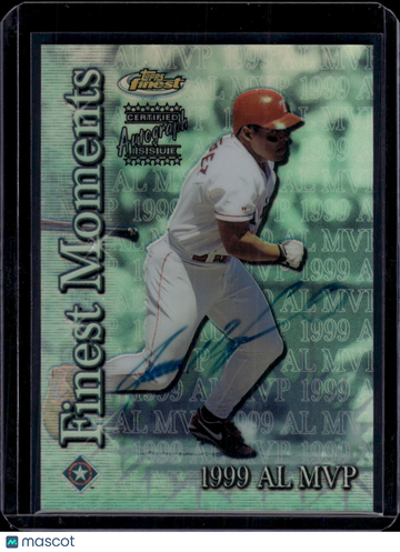2000 Topps Finest Finest Moments Ivan Rodriguez #FM2 Refractor Certified Autograph Issue