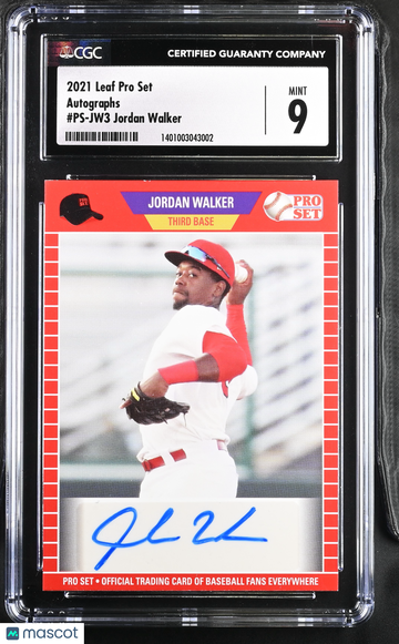 2021 Leaf Pro Set Jordan Walker #PS-JW3 Autographs CGC 9
