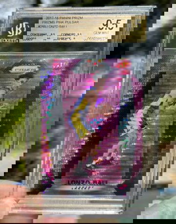 LONZO BALL 2017-18 PANINI PRIZM PINK /42 ! PULSAR RC ROOKIE BGS 9.5 GEM MINT