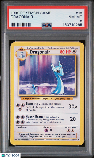 1999 Pokemon Game Dragonair PSA 8 #18