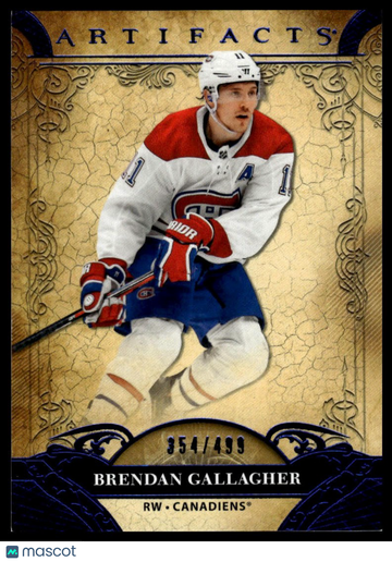 2020-21 Upper Deck Artifacts Brendan Gallagher #49 Blue Sapphire SN