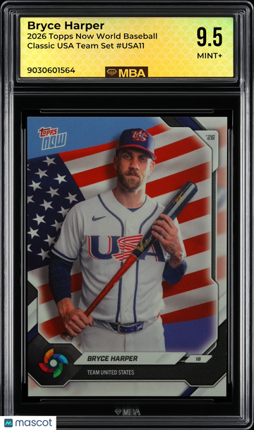 2026 Topps Now World Baseball Classic Bryce Harper #USA11 USA Team Set MBA 9.5