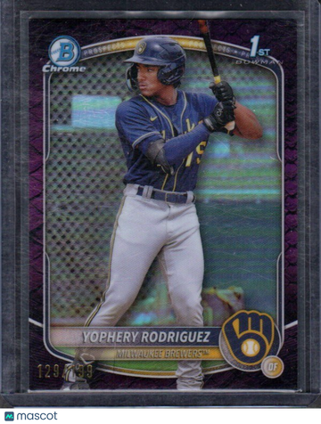 2025 Bowman Yophery Rodriguez #BCP-36 Chrome Prospects Reptilian Fuchsia Refractor SN