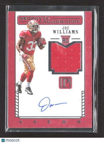2017 Panini Pantheon Neophyte Calligraphy Joe Williams #118 133/149 Jersey Patch RC Auto