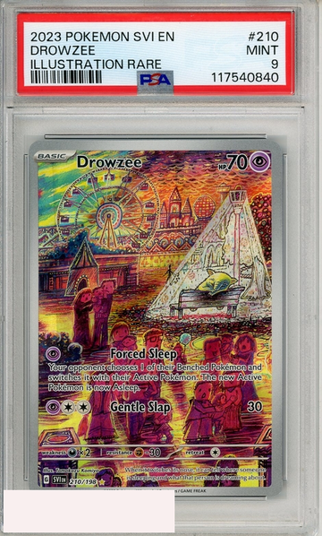 2023 POKEMON SVI EN-SCARLET VIOLET DROWZEE #210 ILLUSTRATION RARE PSA 9 MINT