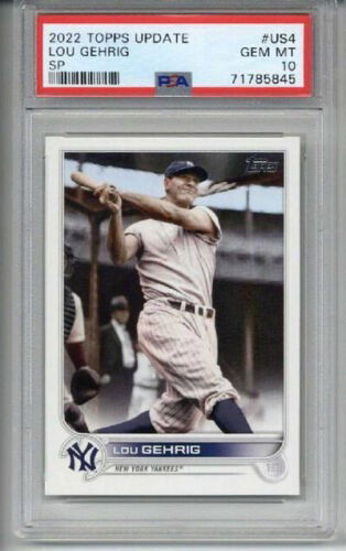 2022 TOPPS UPDATE #US4 LOU GEHRIG CARD NEW YORK YANKEES PSA 10 SP LOW POP