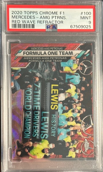 2020 Topps Chrome F1 Lewis Hamilton Red Wave Refractor /5 Formula 1 Mercedes Team  #100