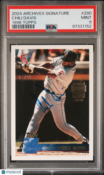2024 Topps Archives Signature Series Chili Davis #280 1996 PSA 9