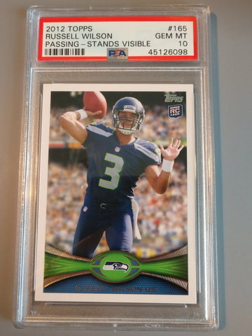 2012 Topps Russell Wilson PSA 10 #165 Stands Visable