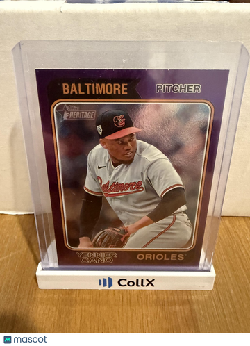 2023 Topps Heritage Yennier Cano #527 Chrome Purple Refractor RC