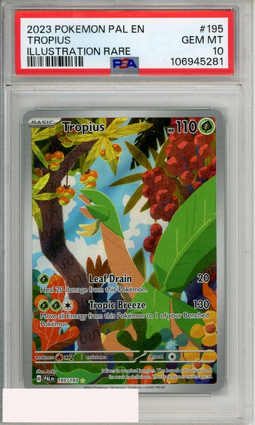 2023 POKEMON PAL EN-PALDEA EVOLVED TROPIUS #195 ILL RARE PSA 10
