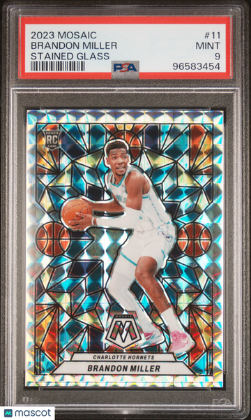 2023 Panini Mosaic Basketball Brandon Miller #11 Stained Glass RC PSA 9