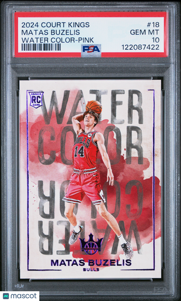 2024 Panini Court Kings Water Color Matas Buzelis #18 Pink PSA 10