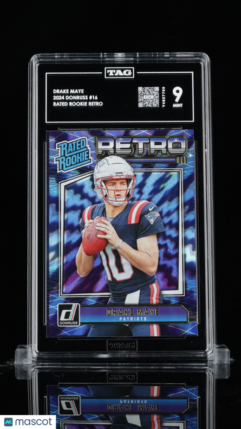 2024 Donruss Rated Rookie Retro Drake Maye #16 Insert Rookie TAG 9